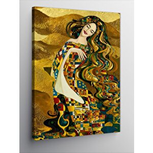Kanvas Tablo Siyah Kadın Ve Kedi 70x100 cm