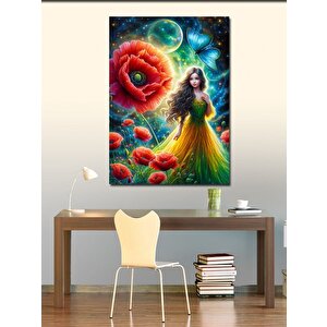 Kanvas Tablo Gelince Çiçekleri Ve Kadın 70x100 cm