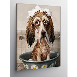 Kanvas Tablo Kafası Köpüklü Köpek 100x140 cm