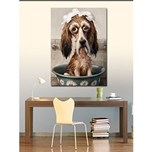 Kanvas Tablo Kafası Köpüklü Köpek 100x140 cm