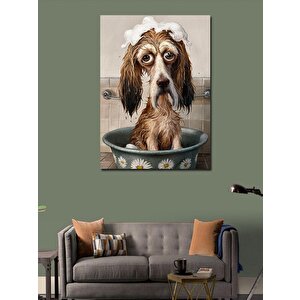 Kanvas Tablo Kafası Köpüklü Köpek 100x140 cm