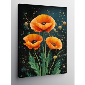Kanvas Tablo Turuncu Gelincik Çiçekleri 100x140 cm