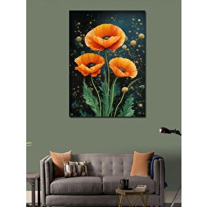 Kanvas Tablo Turuncu Gelincik Çiçekleri 100x140 cm