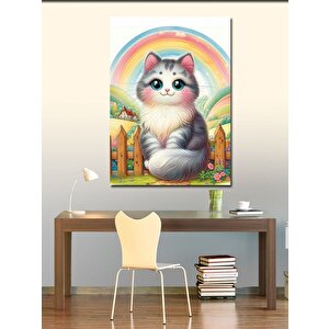 Kanvas Tablo Çitlerin Üstündeki Kedi