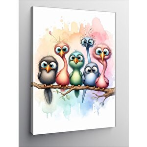 Kanvas Tablo Daldaki Sevimli Kuşlar 100x140 cm