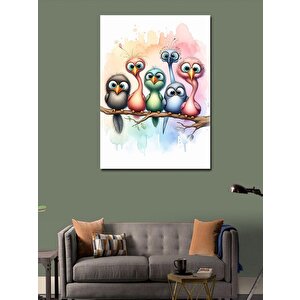 Kanvas Tablo Daldaki Sevimli Kuşlar 70x100 cm