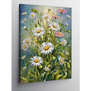 Kanvas Tablo Beyaz Papatyalar 70x100 cm