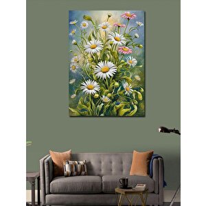 Kanvas Tablo Beyaz Papatyalar 100x140 cm