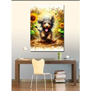 Kanvas Tablo Çamurda Koşan  Köpek