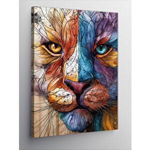 Kanvas Tablo Kedi Ve Renklerin Dili 100x140 cm