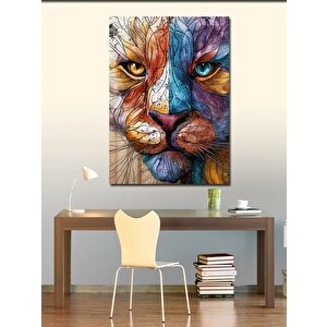 Kanvas Tablo Kedi Ve Renklerin Dili 100x140 cm
