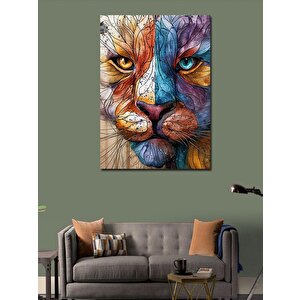 Kanvas Tablo Kedi Ve Renklerin Dili 100x140 cm