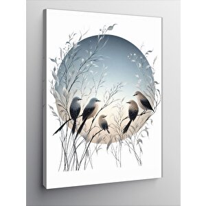 Kanvas Tablo Kuşlar Ve Çiçekler 70x100 cm