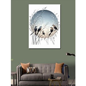 Kanvas Tablo Kuşlar Ve Çiçekler 70x100 cm