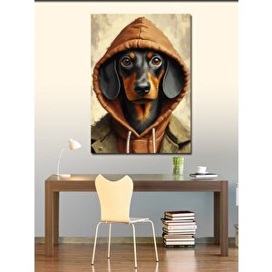 Kanvas Tablo Kapşonlu Köpek