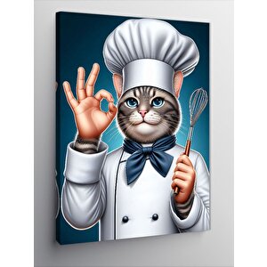 Kanvas Tablo Aşçı Kedi