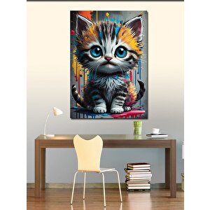 Kanvas Tablo Mavi Gözlü Kedi 70x100 cm