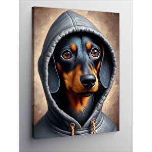 Kanvas Tablo Kapşonlu Köpek 100x140 cm