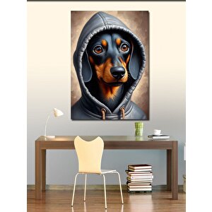 Kanvas Tablo Kapşonlu Köpek 100x140 cm