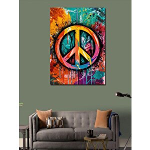 Kanvas Tablo Parmak Çocuk Ve Mavi Çiçekler 70x100 cm