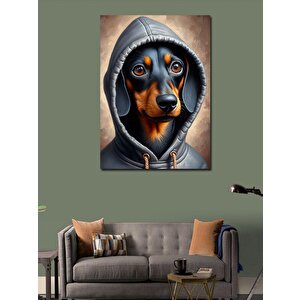 Kanvas Tablo Kapşonlu Köpek