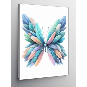 Kanvas Tablo Kuş Tüyü Kanatlı Kelebek