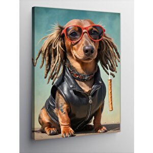 Kanvas Tablo Güneş Gözlüklü Köpek