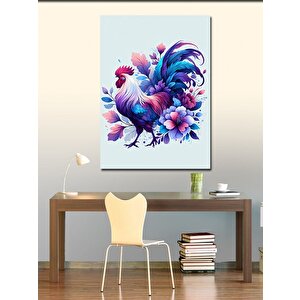 Kanvas Tablo Çiçekler Ve Horoz 70x100 cm