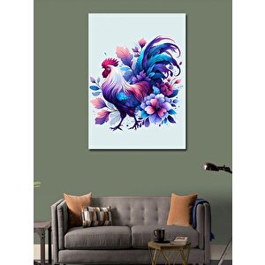 Kanvas Tablo Çiçekler Ve Horoz 70x100 cm