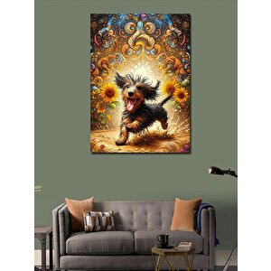 Kanvas Tablo Koşan Sevimli Köpek 100x140 cm