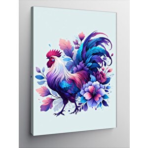 Kanvas Tablo Çiçekler Ve Horoz