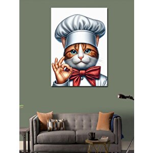 Kanvas Tablo Aşçı Şef Kedi 70x100 cm