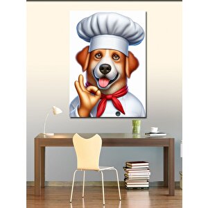 Kanvas Tablo Sevimli Şef Köpek 100x140 cm
