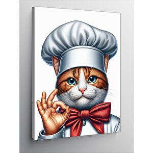 Kanvas Tablo Aşçı Şef Kedi