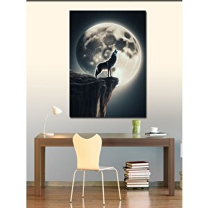 Kanvas Tablo Dolunay Ve Kurt 70x100 cm
