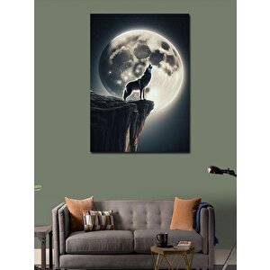 Kanvas Tablo Dolunay Ve Kurt 70x100 cm