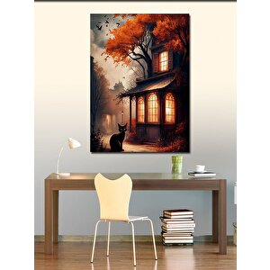 Kanvas Tablo Boyalı Kedi Yüzü 70x100 cm