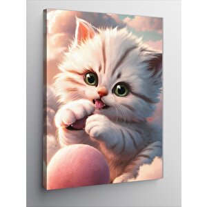 Kanvas Tablo Topla Oynayan Kedi 70x100 cm
