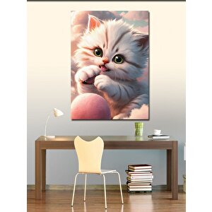 Kanvas Tablo Topla Oynayan Kedi 70x100 cm