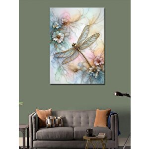 Kanvas Tablo Çiçekler Ve Yusufçuk 70x100 cm