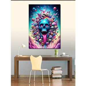 Kanvas Tablo Mavi Kuru Kafa 70x100 cm