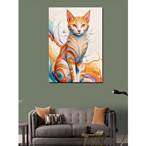 Kanvas Tablo Desenli Kedi
