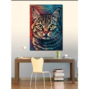 Kanvas Tablo Sevimli Tekir Kedi 100x140 cm