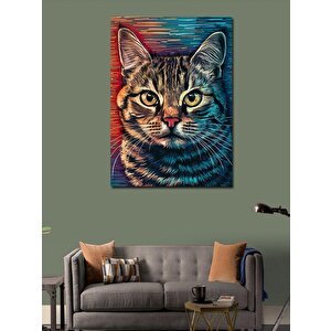 Kanvas Tablo Sevimli Tekir Kedi 100x140 cm