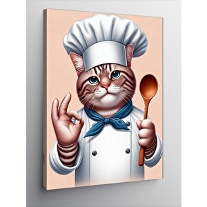 Kanvas Tablo Aşçı Kedi