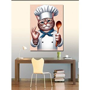 Kanvas Tablo Aşçı Kedi