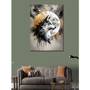 Kanvas Tablo Kurt Ve Dolunay 100x140 cm