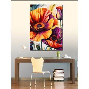 Kanvas Tablo Renkli Gelincik Çiçekleri 70x100 cm
