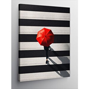 Kanvas Tablo Kuşbaşı Kışı Yaya Geçidindeki İnsan 100x140 cm