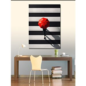 Kanvas Tablo Kuşbaşı Kışı Yaya Geçidindeki İnsan 100x140 cm